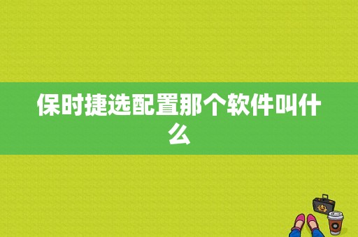 保时捷选配置那个软件叫什么